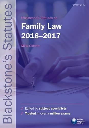 Blackstone's Statutes on Family Law 2016-2017
