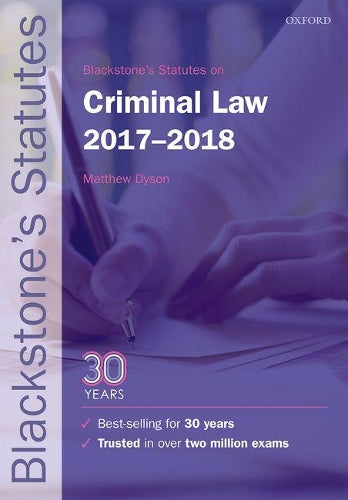 Blackstone's Statutes on Criminal Law 2017-2018