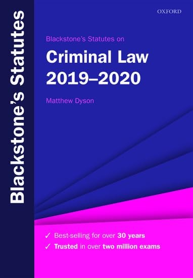 Blackstone's Statutes on Criminal Law 2019-2020