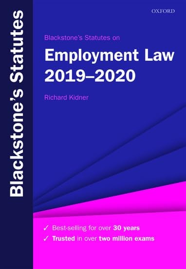 Blackstone's Statutes on Employment Law 2019-2020