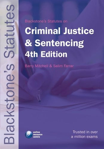 Blackstone's Statutes on Criminal Justice and Sentencing