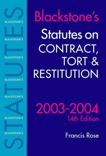 Statutes on Contract, Tort and Restitution