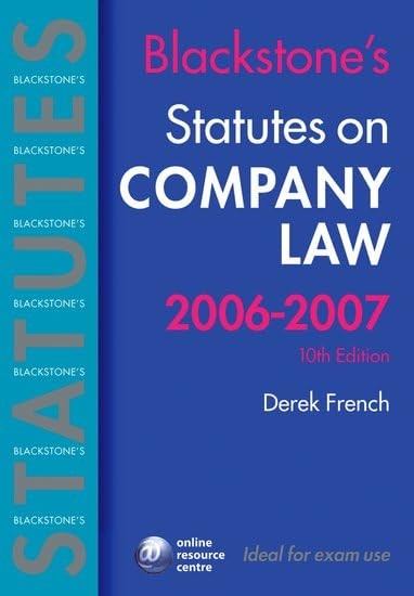 Blackstone's Statutes on Company Law