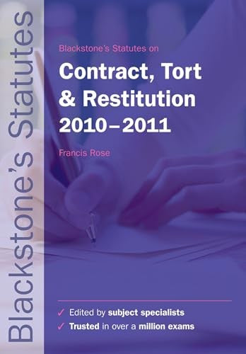 Blackstone's Statutes on Contract, Tort and Restitution