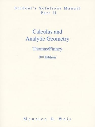 Student Solutions Manual Part 2 for Calculus