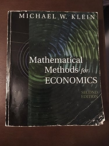 Mathematical Methods for Economics