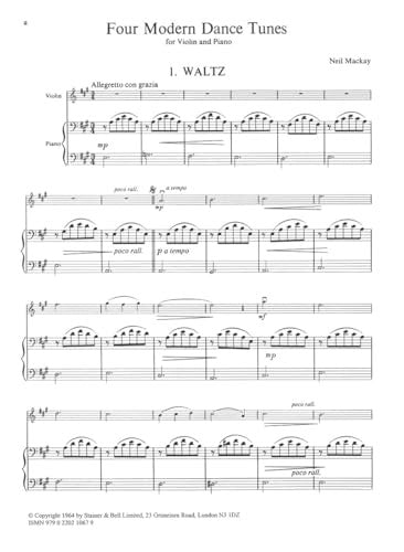 Neil Mackay: 4 Modern Dance Tunes for Violin and Piano (Stainer & Bell) 2118A