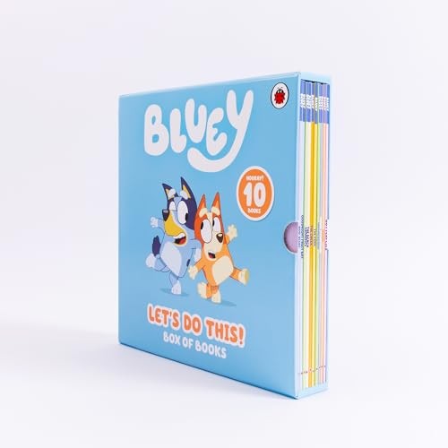 Bluey Let's Do This! Box of Books 10 Books Collection Box Set (Butterflies, Bingo, Magic Xylophone, Hammerbarn, The Pool, Creek, Beach, Grannies, Goodnight Fruit Bat & Bob Bilby)
