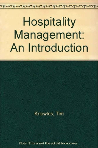 Hospitality Management An Introduction