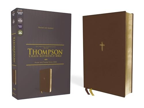 NASB, Thompson Chain-Reference Bible, Leathersoft, Brown, 1995 Text, Red Letter, Comfort Print