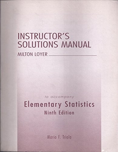 Instructor's Solutions Manual for Elementary Statistics