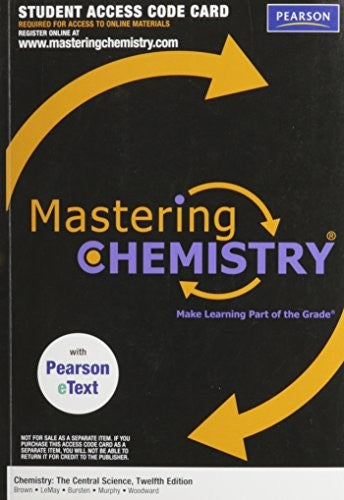 Mastering Chemistry with Pearson eText Student Access Code Card for Chemistry