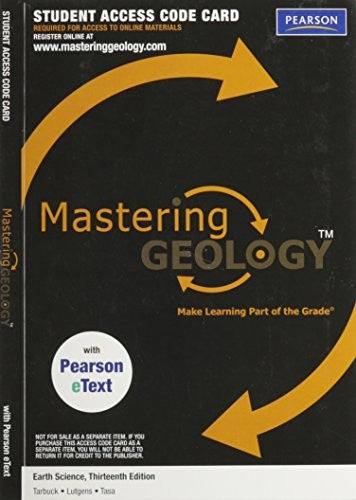 Mastering Geology with Pearson eText -- Valuepack Access Card -- Earth Science (ME component)