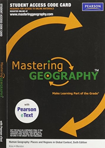 Mastering Geography with Pearson eText -- Valuepack Access Card -- for Human Geography