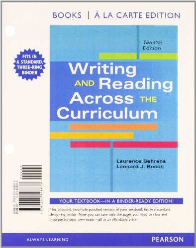 Writing and Reading Across the Curriculum