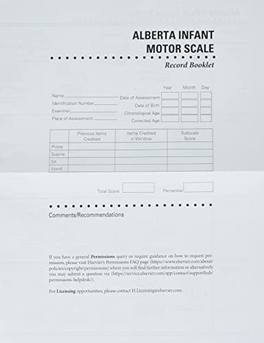 Alberta Infant Motor Scale Score Sheets (AIMS)