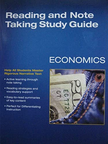Economics 2016 Reading and Notetaking Study Guide Grade 12