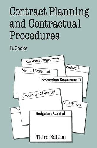 Contract Planning and Contractual Procedures
