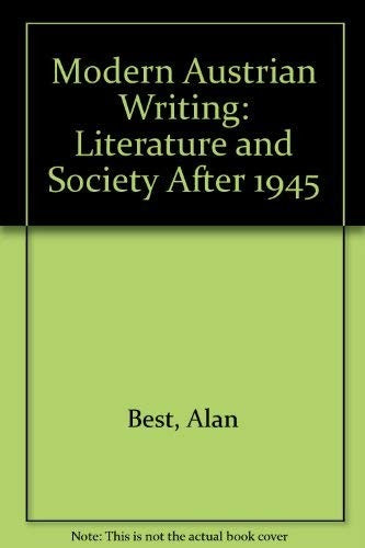 Modern Austrian Writing