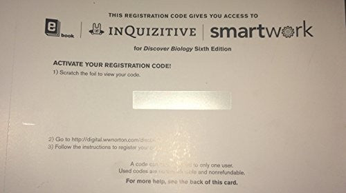 Discover Biology Core (Sixth Edition) Access Code E-book with Smartwork and InQuisitive