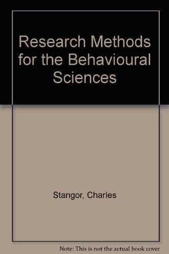 Research Methods for the Behavioural Sciences