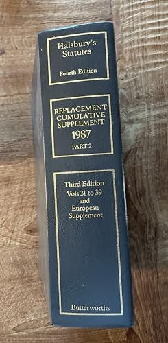 Halsbury's Statutes, 4th Edition, Replacement Cumulative Supplement 1987