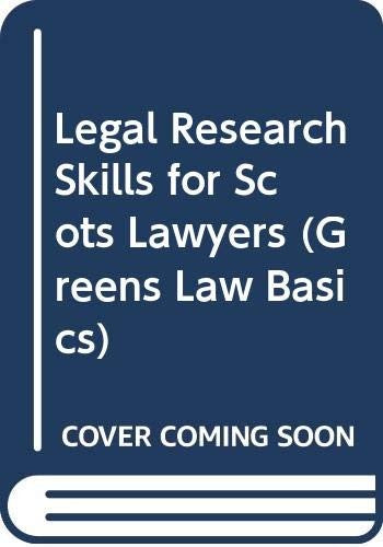 Legal Research Skills for Scots Lawyers