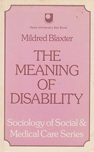 Meaning of Disability: Sociological Study of Impairment