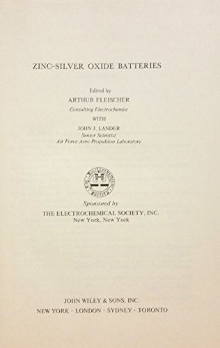 Zinc-silver Oxide Batteries