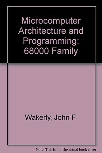 Microcomputer Architecture and Programming