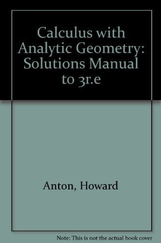 Calculus with Analytic Geometry