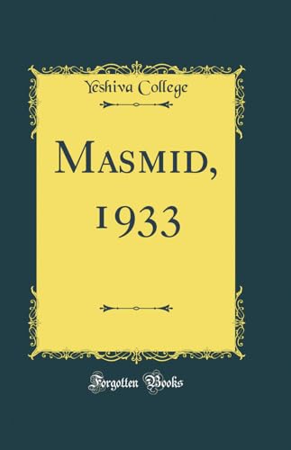 Masmid, 1933 (Classic Reprint)