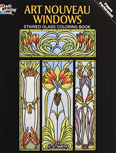 Art Nouveau Windows Stained Glass Coloring Book