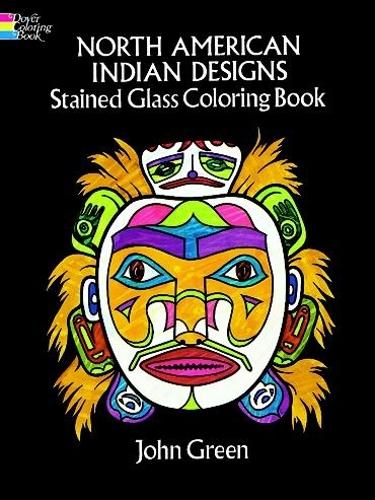 North American Indian Designs Stained Glass Colouring Book