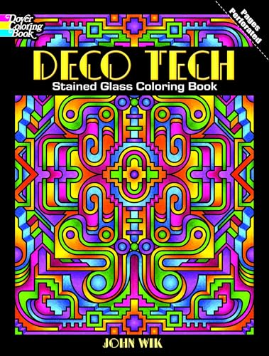 Deco Tech Stained Glass Coloring Book