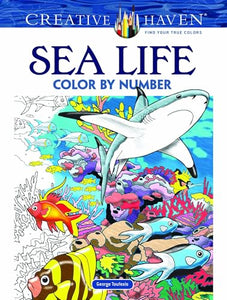 Creative Haven Sea Life Color by Number Coloring Book 