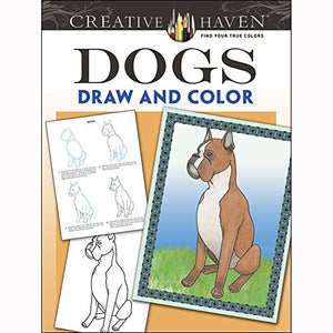 Creative Haven Dogs Draw and Color 