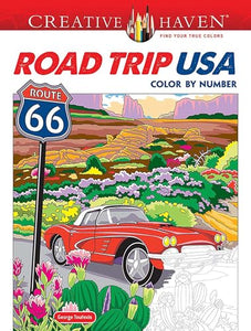 Creative Haven Road Trip USA Color by Number 