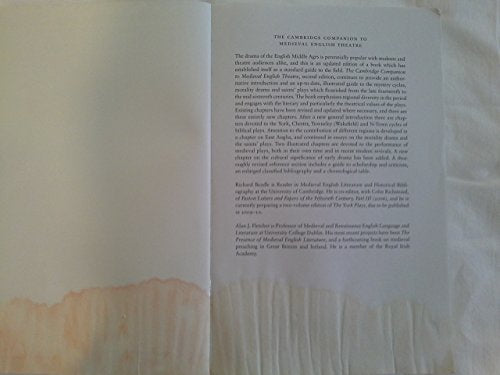 The Cambridge Companion to Medieval English Theatre