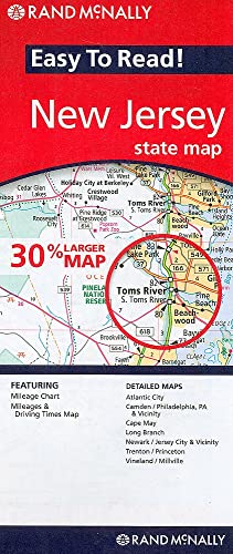 Rand McNally Easy to Read! New Jersey State Map