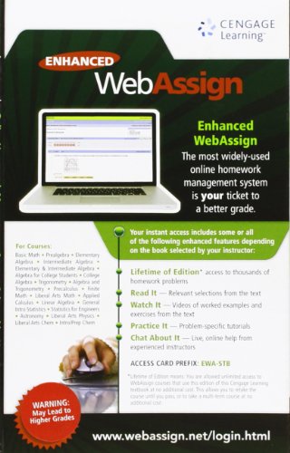 Enhanced Webassign (1 Semester Homework Access Card)