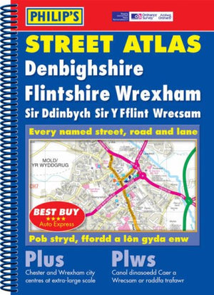 Philip's Street Atlas Denbighshire, Flintshire and Wrexham