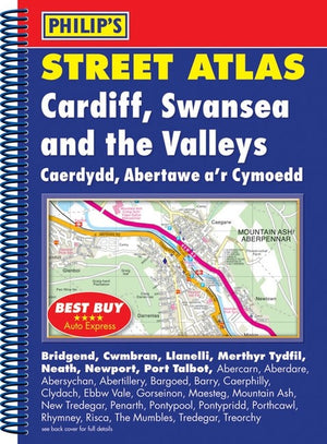 Philip's Street Atlas Cardiff, Swansea and the Valleys