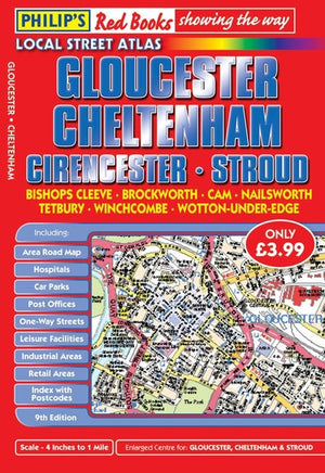 Philip's Red Books Gloucester, Cheltenham, Cirencester and Stroud