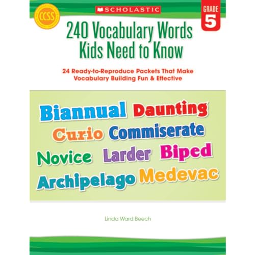 240 Vocabulary Words Kids Need to Know: Grade 5