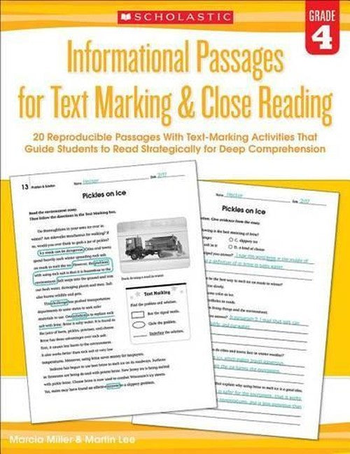 Informational Passages for Text Marking & Close Reading: Grade 4