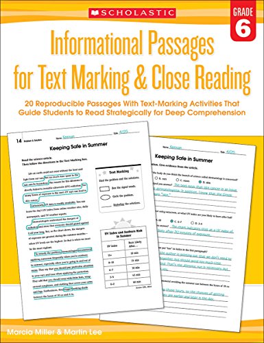 Informational Passages for Text Marking & Close Reading: Grade 6