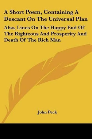 A Short Poem, Containing a Descant on the Universal Plan