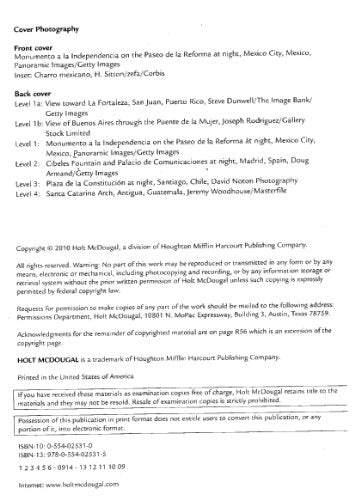 Student Edition Level 1 2010