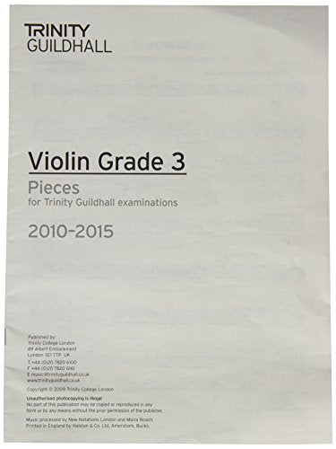 Trinity Guildhall: Violin 2010-2015. Grade 3 (Violin Part)
